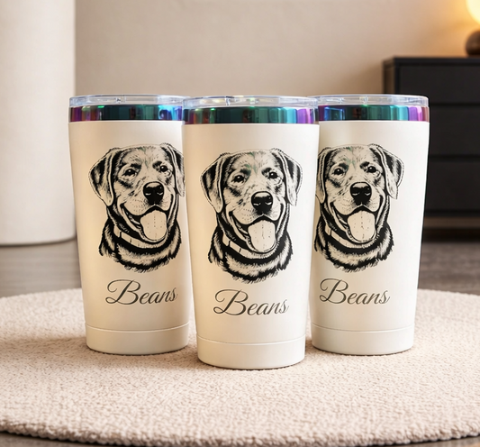 20oz Rainbow Stainless Steel Pet Portrait Tumbler