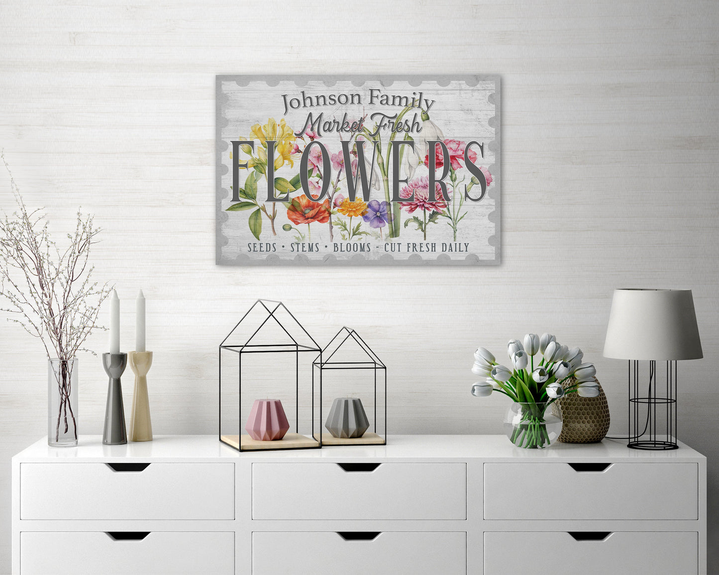 Fresh Flower Market Canvas Wall Art – Custom Spring Home Decor