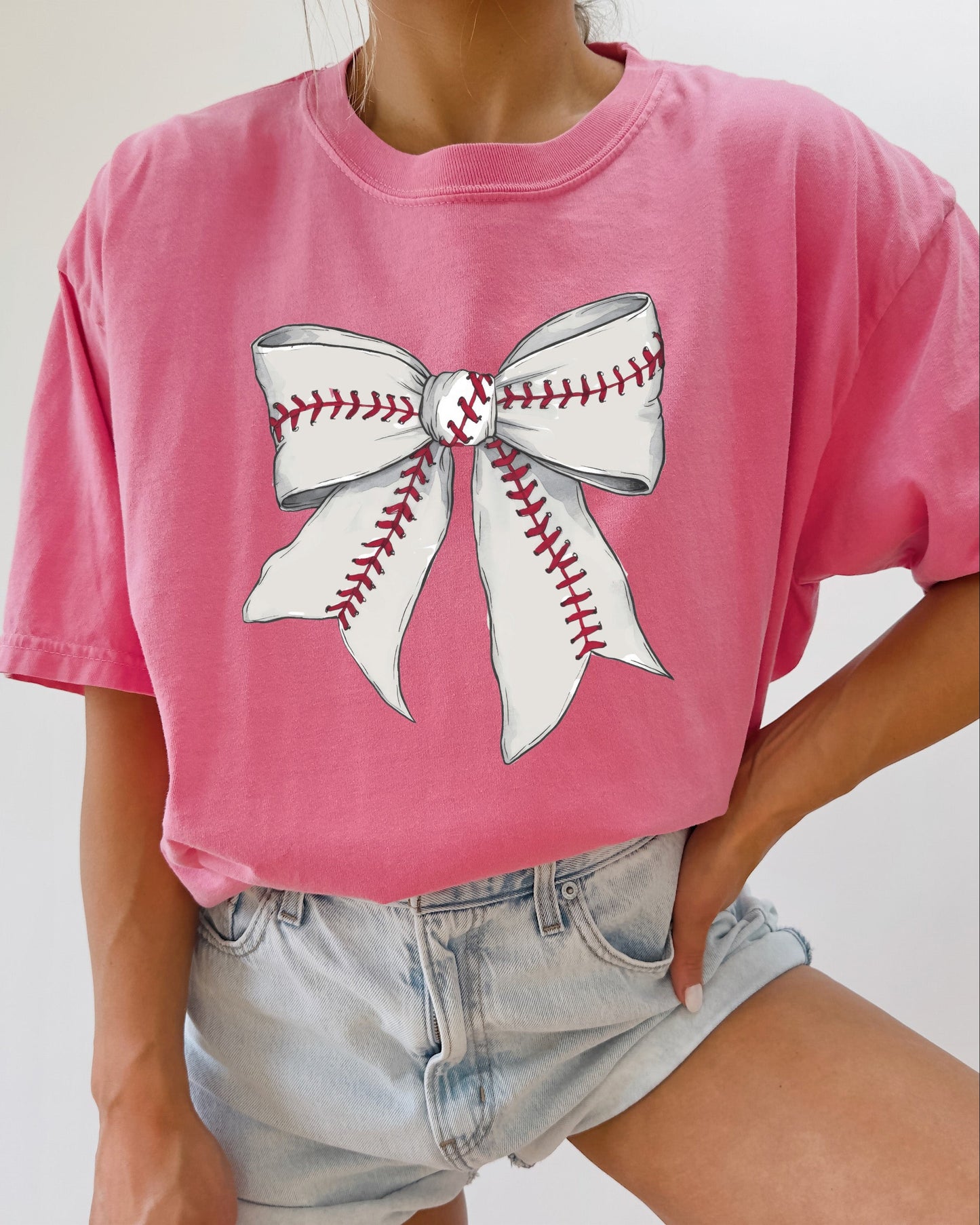 Baseball Ribbon Lover Mom Game Day Comfort Colors Graphic Tees