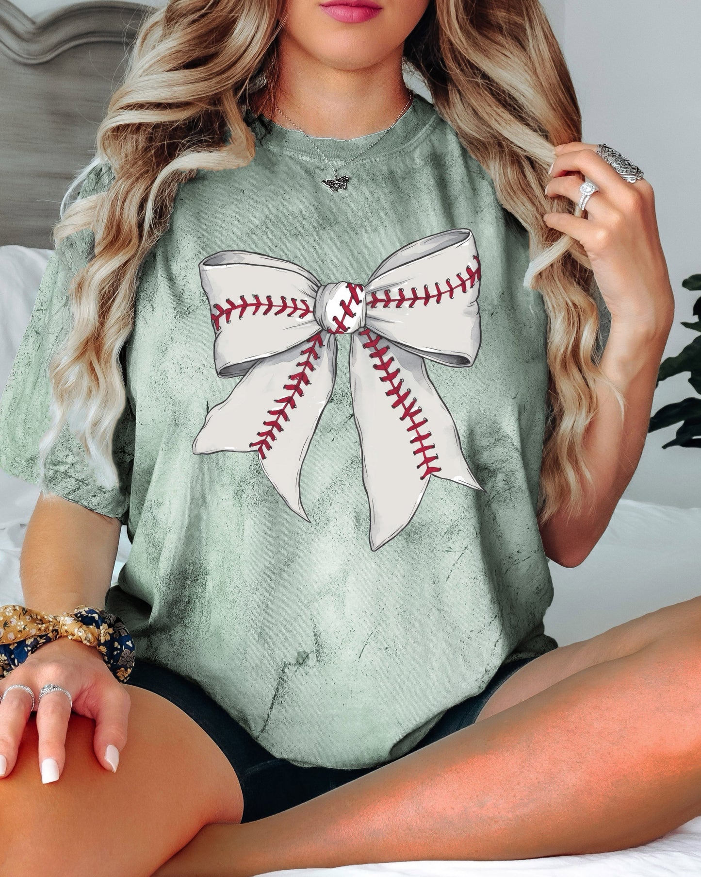 Baseball Ribbon Lover Mom Game Day Comfort Colors Graphic Tees