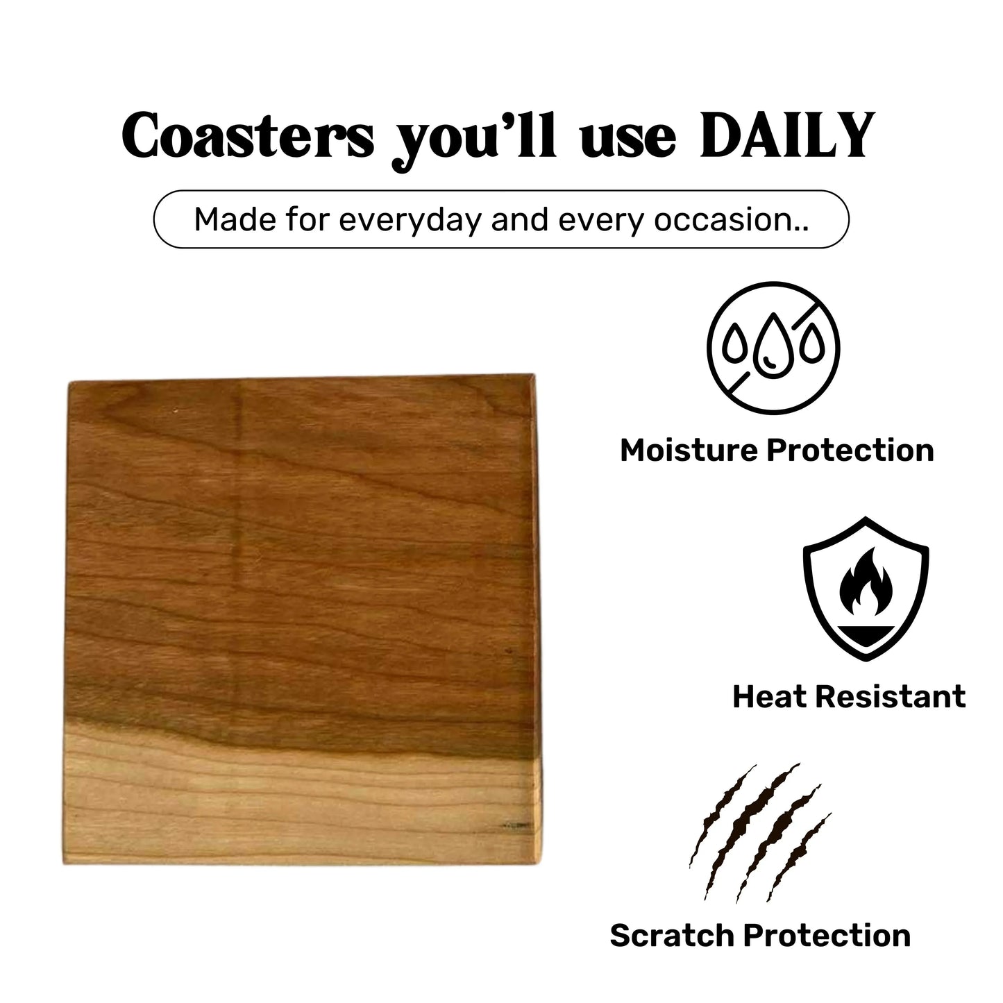 Grey Elm Wood Coasters