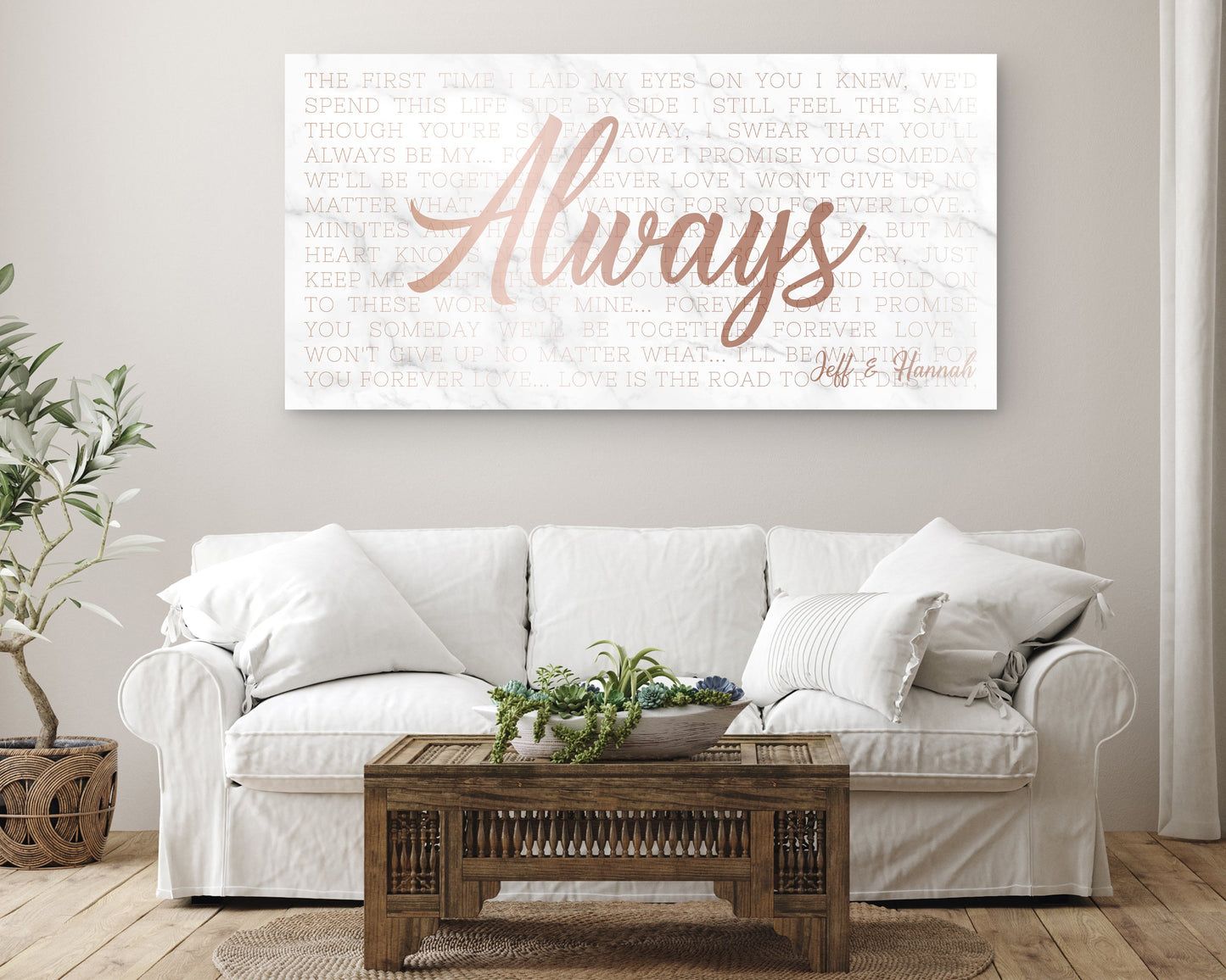 7th Year Song Lyric Anniversary Gift For Her or Him