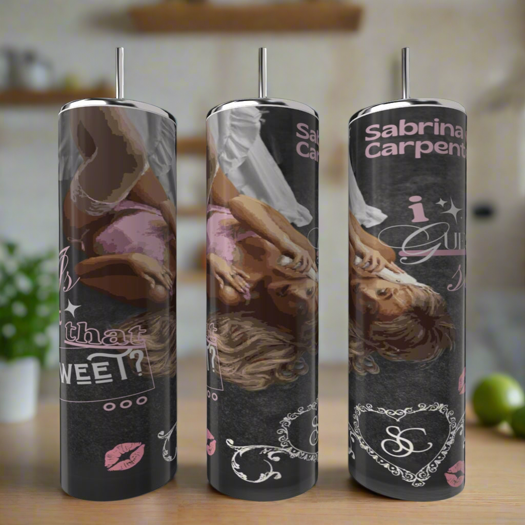 Sabrina Carpenter | Grey | 20oz Stainless Steel Tumbler