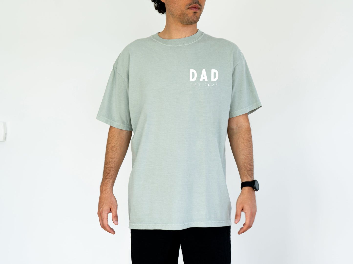 Dad Personalized est year Comfort Colors T Shirt (cali left chest)