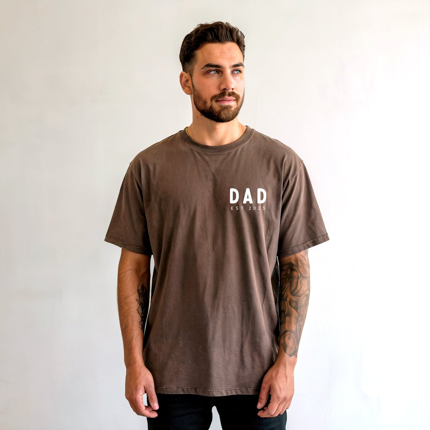 Dad Personalized est year Comfort Colors T Shirt (cali left chest)