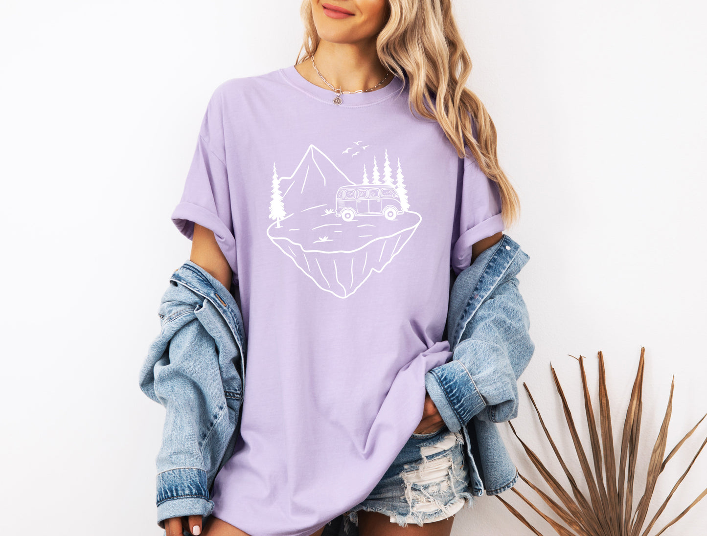 Desert Camping Hiking Mountain Nature Garment Dyed T Shirt