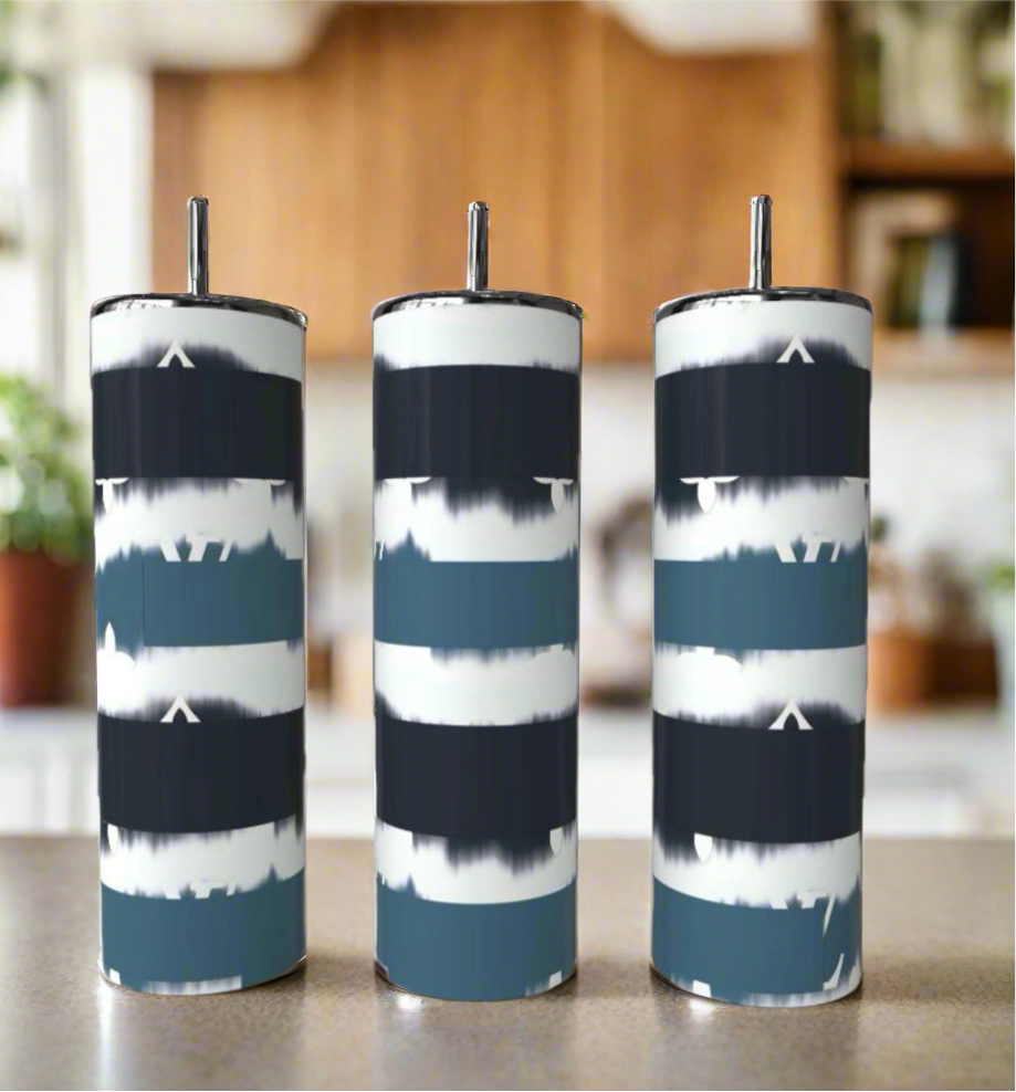 Teal Stripe 20oz Skinny Tumbler