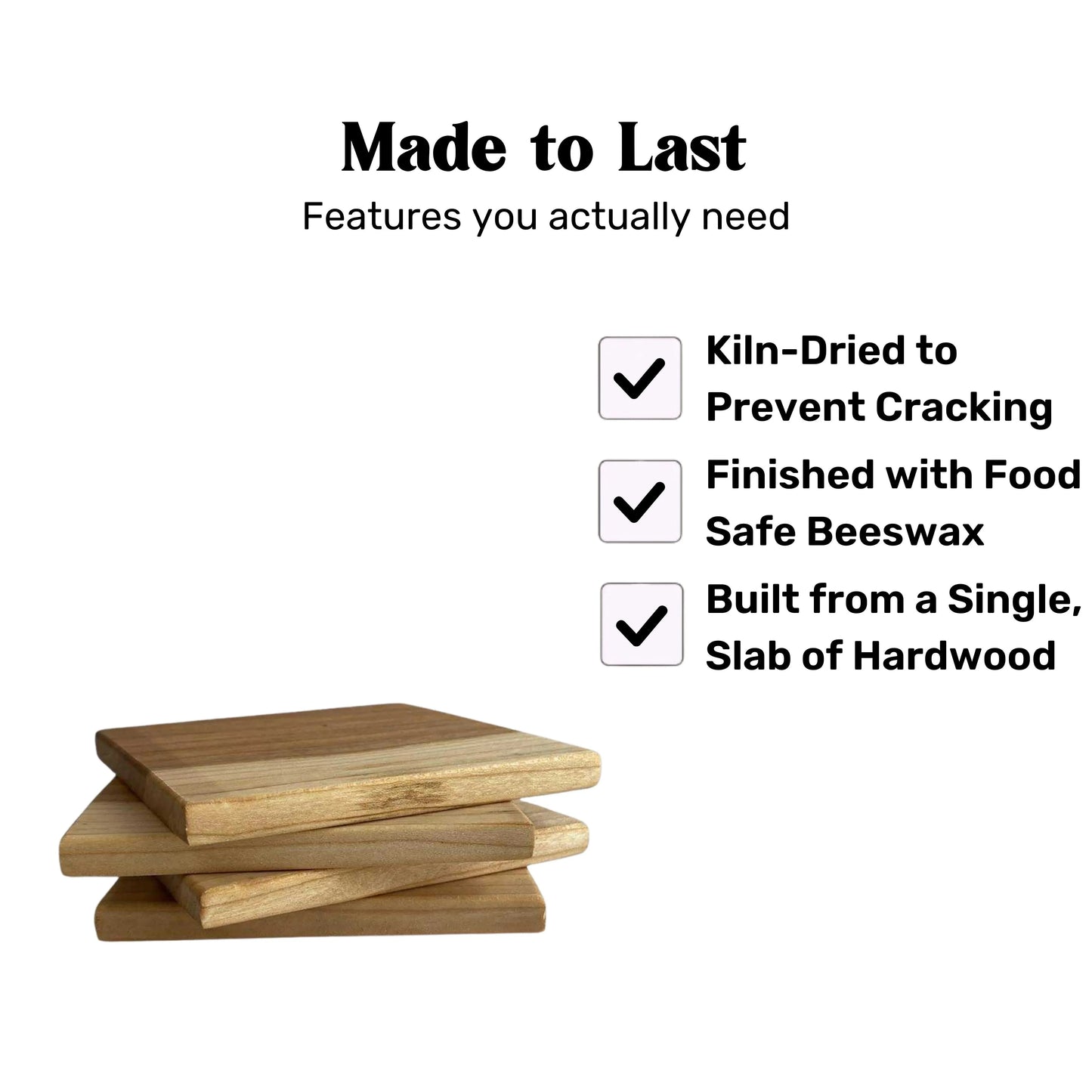 Grey Elm Wood Coasters