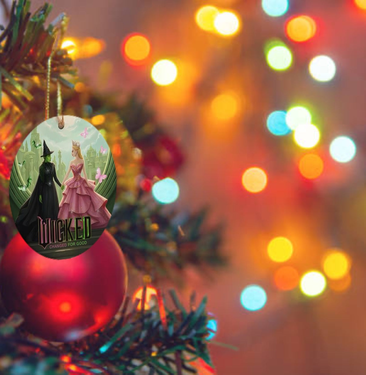 Wicked Oval Ceramic Tree Ornament
