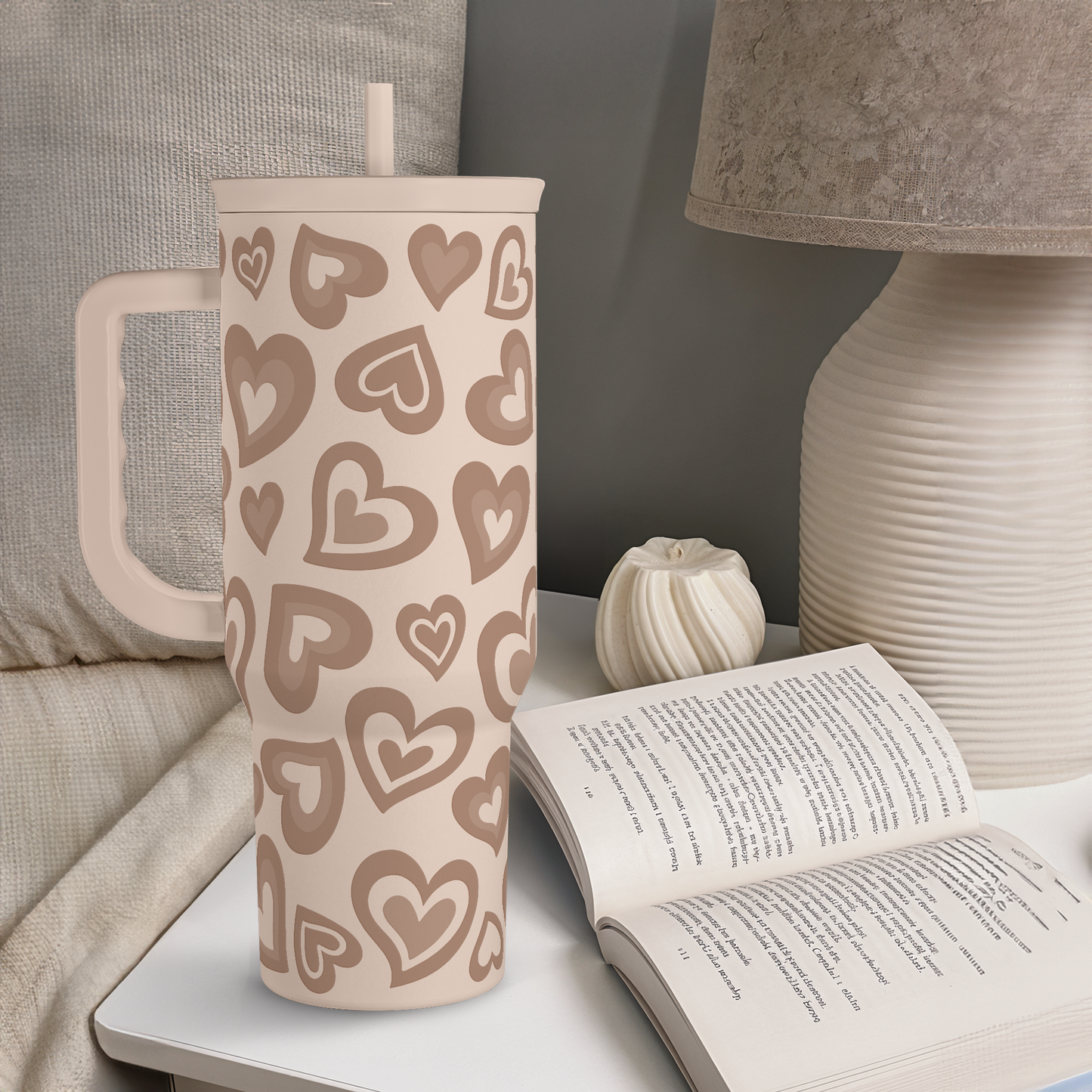 Brown Heart Slidemate | Slider Tumbler with Handle 40oz