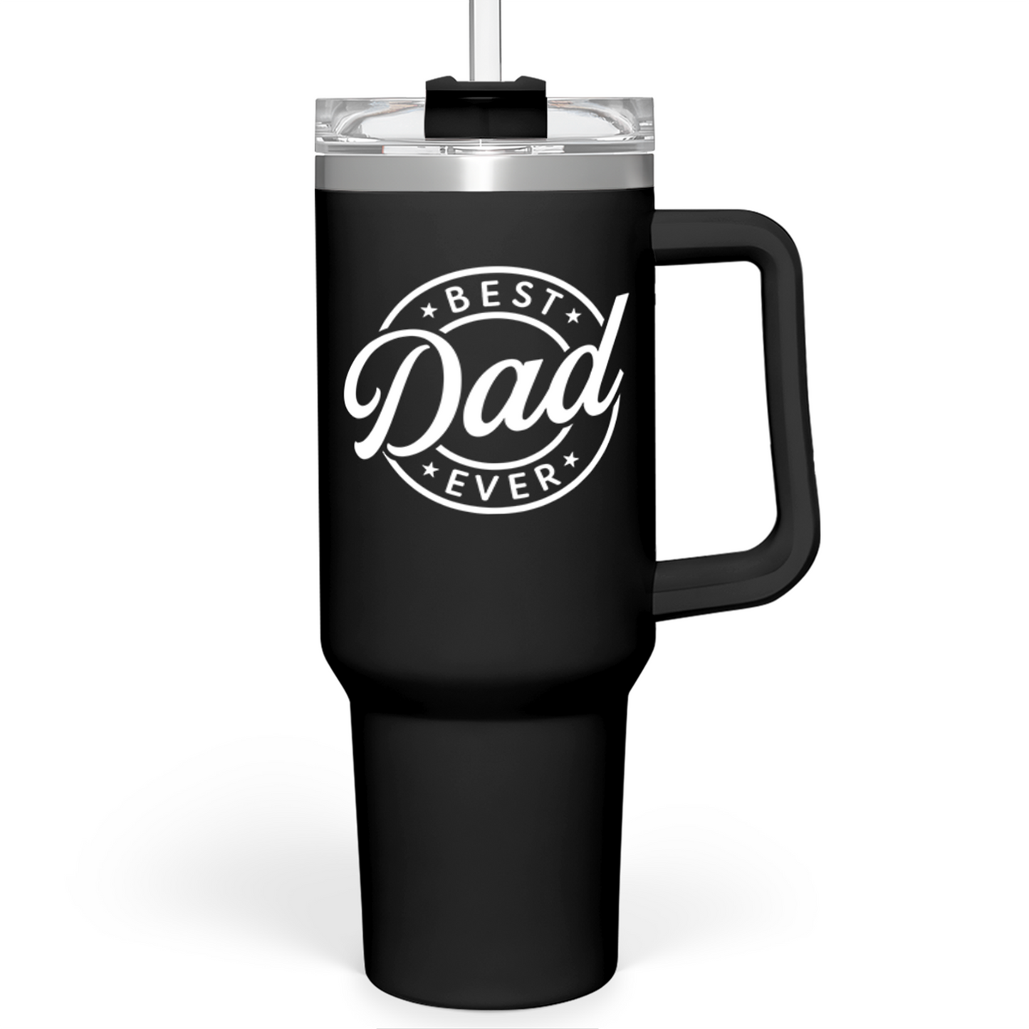 Black Best Dad Ever Quencher Tumbler with Handle 40oz