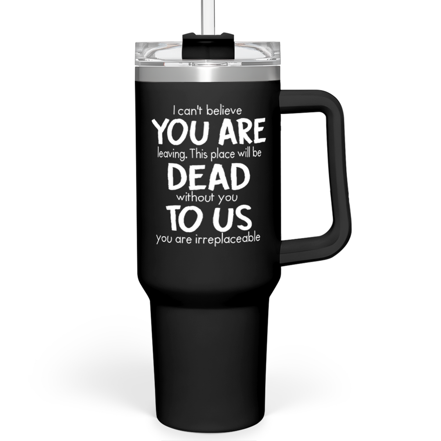 Black Coworker Quencher Tumbler with Handle 40oz