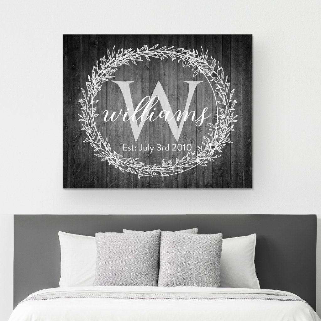 Family Monogram Design Second Anniversary Gift