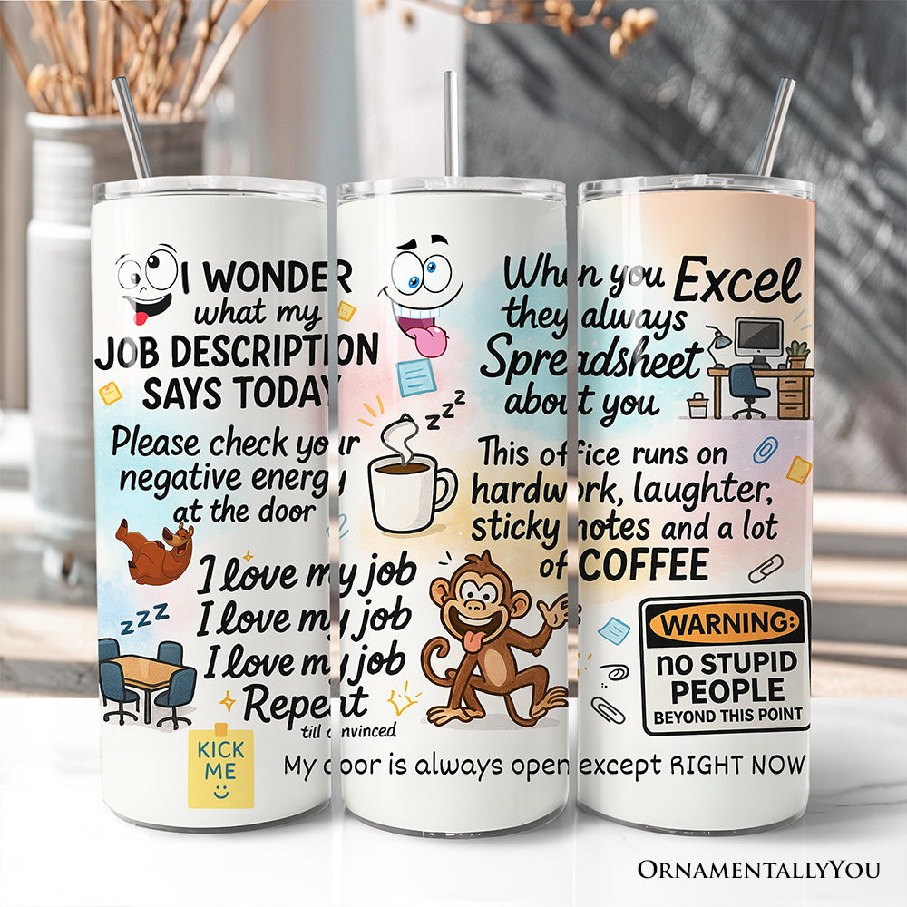Sarcastic Coworker 20oz Personalized Tumbler With Lid and Stainless Steel Straw, Funny Office Quotes Gift Cup