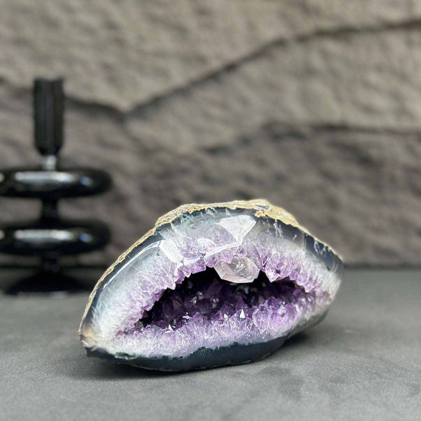 Uruguayan Amethyst & Agate Crystal Geode
