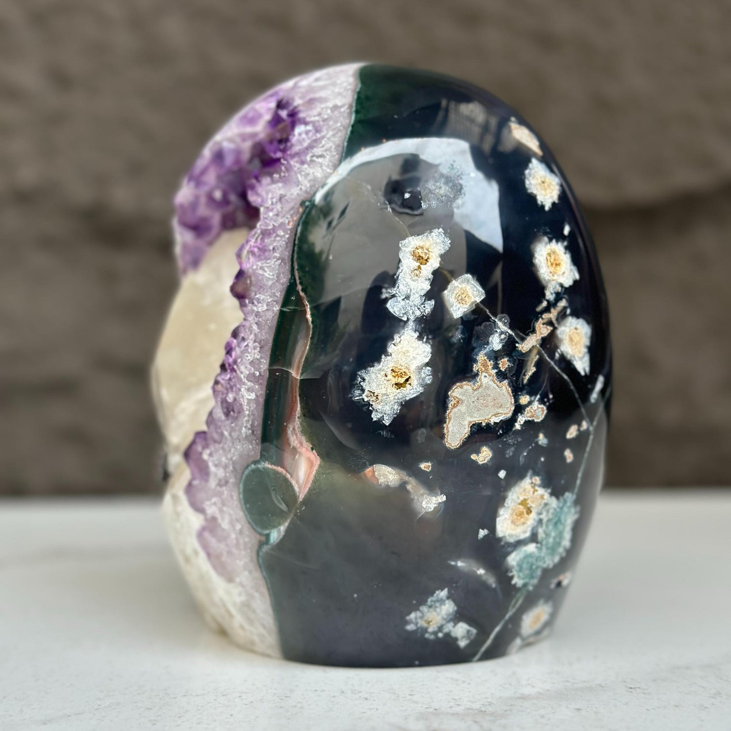Large Uruguayan Quartz Geode Egg