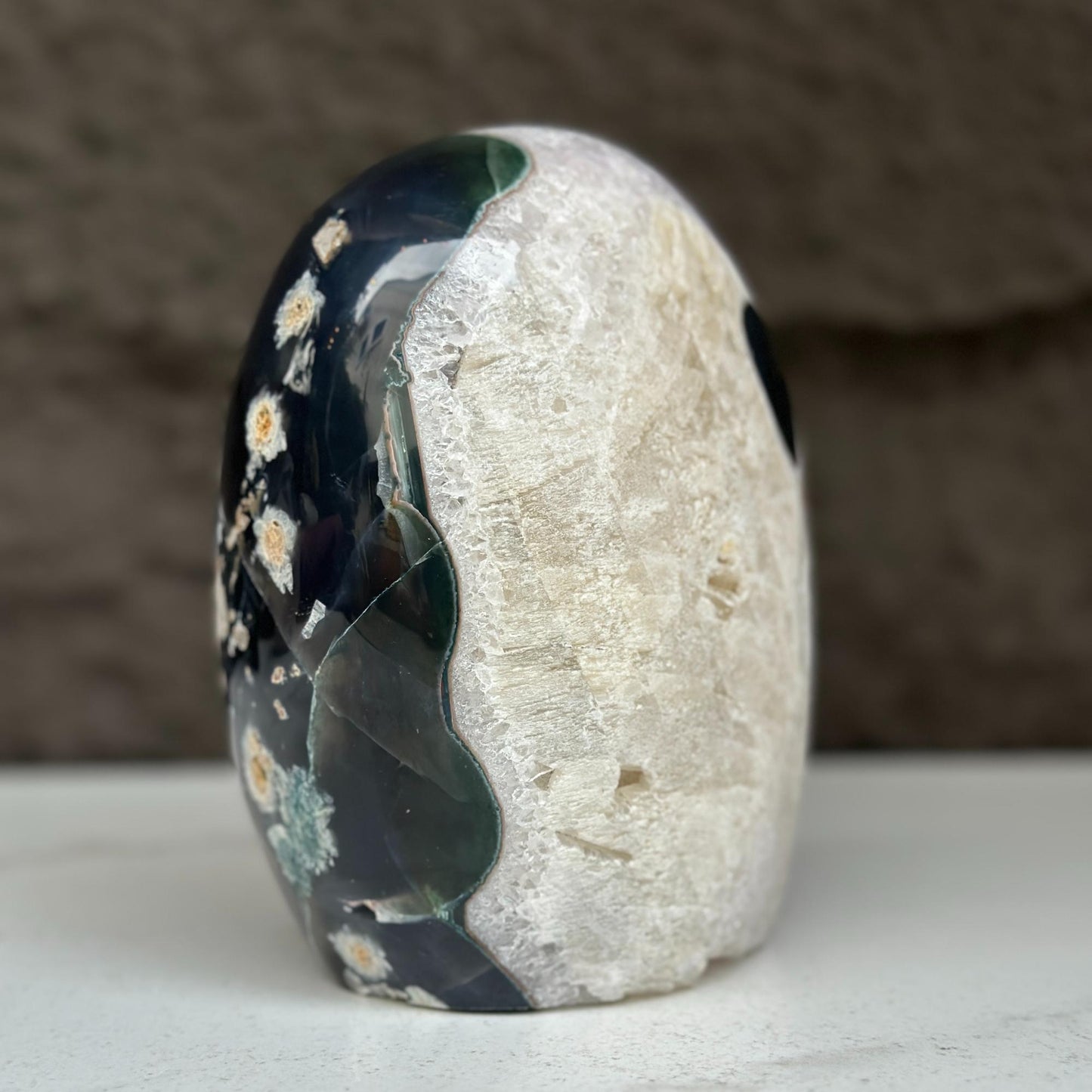 Large Uruguayan Quartz Geode Egg