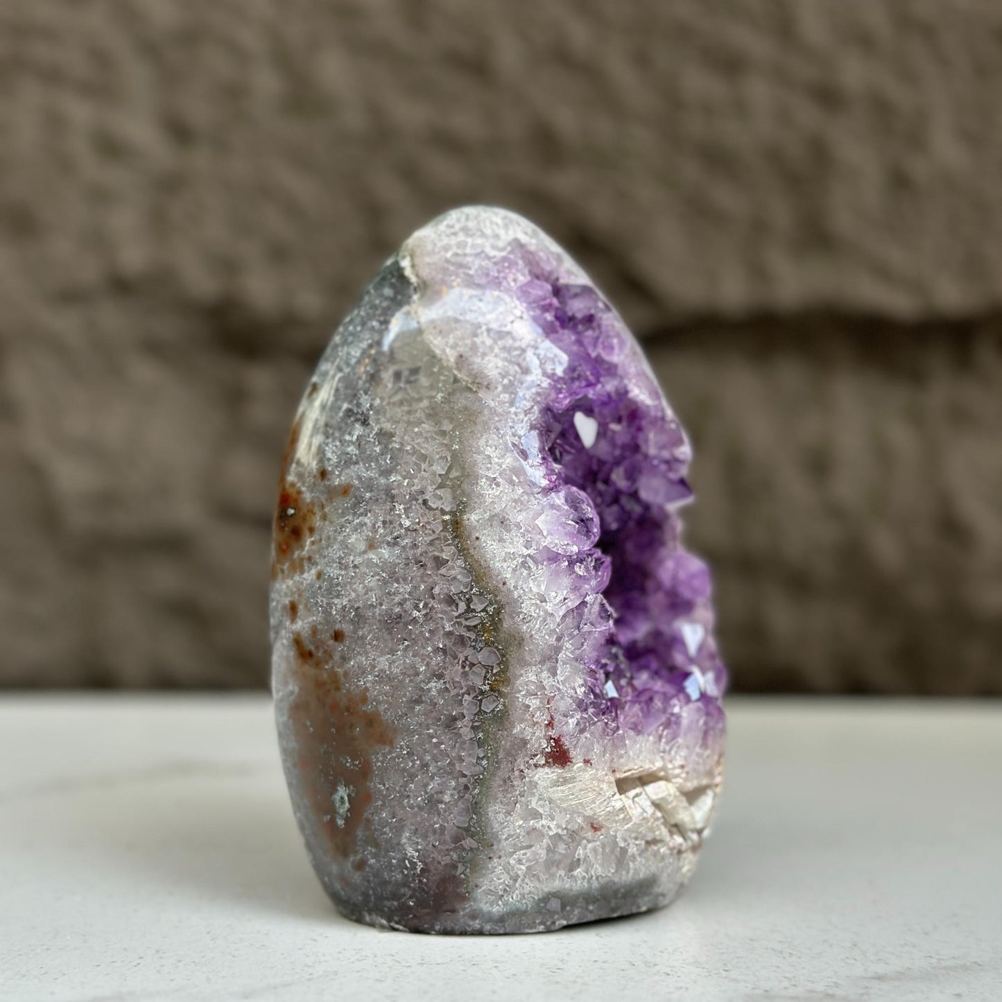 Natural Quartz Amethyst Geode Egg