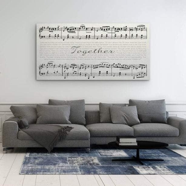 Framed Sheet Music and Song Lyrics Second Anniversary Gift