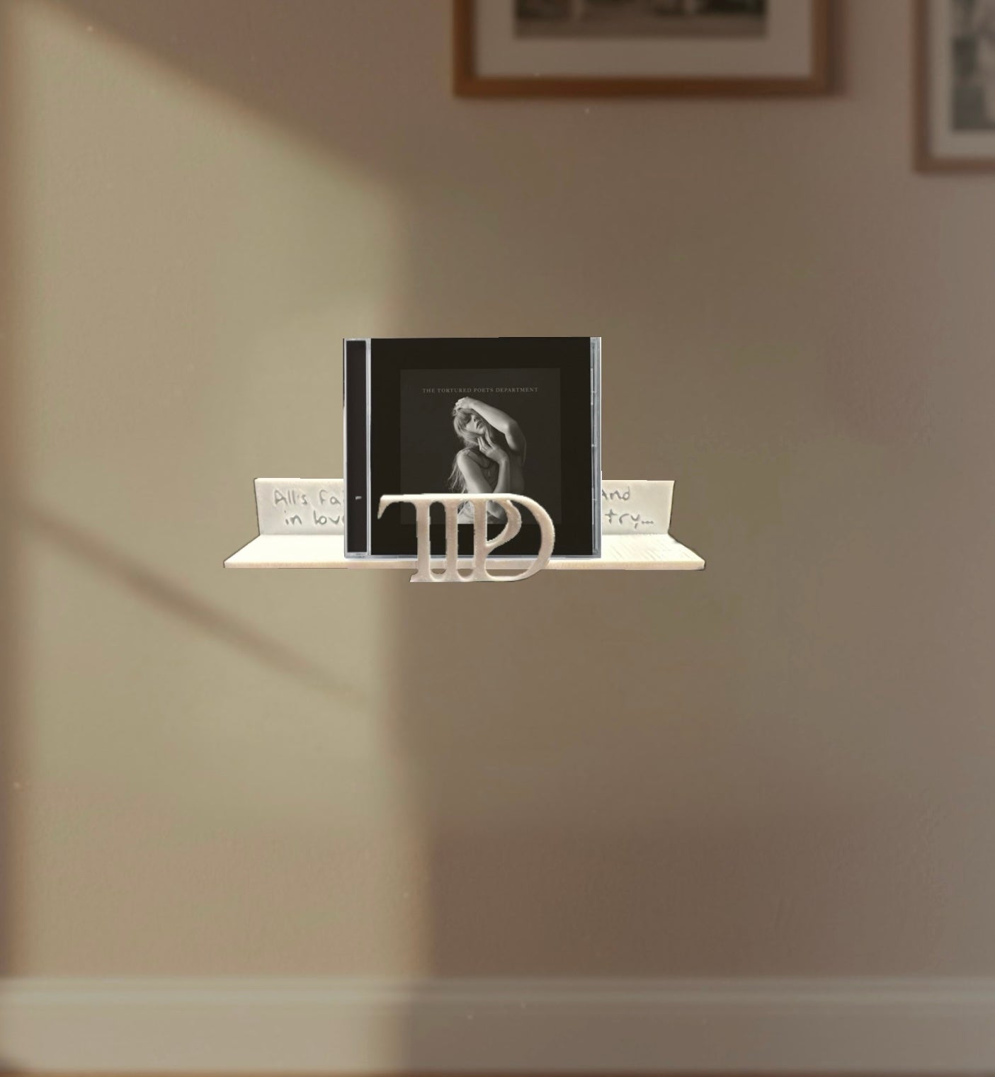 Tortured Poets Floating Album Display Shelf