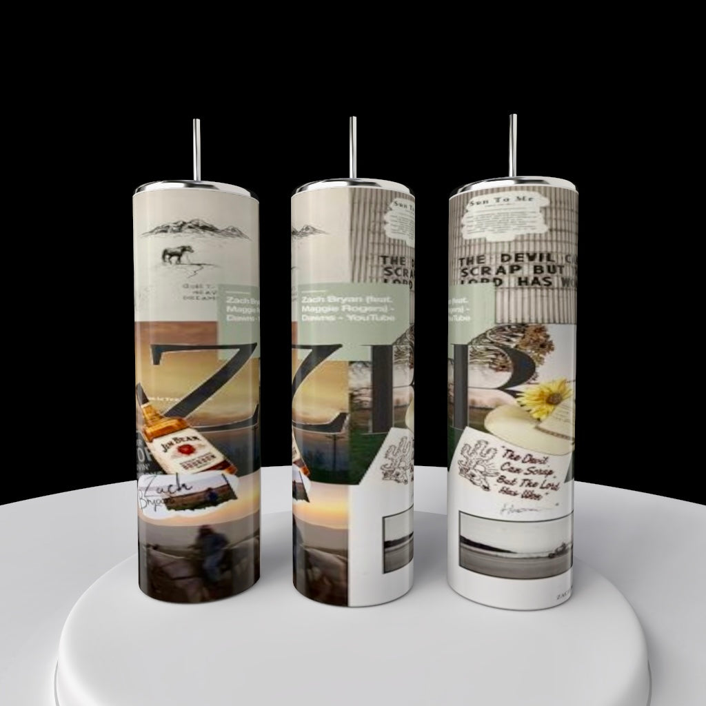 Zach Bryan Collage 20oz Stainless Steel Tumbler