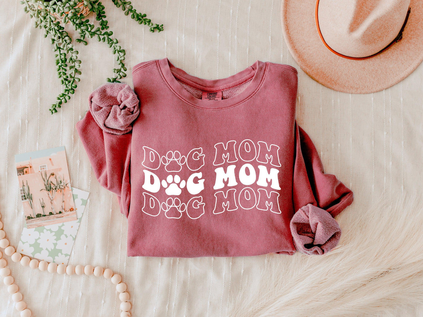 Groovy Dog Mom Garment Dyed Comfort Colors Sweatshirt