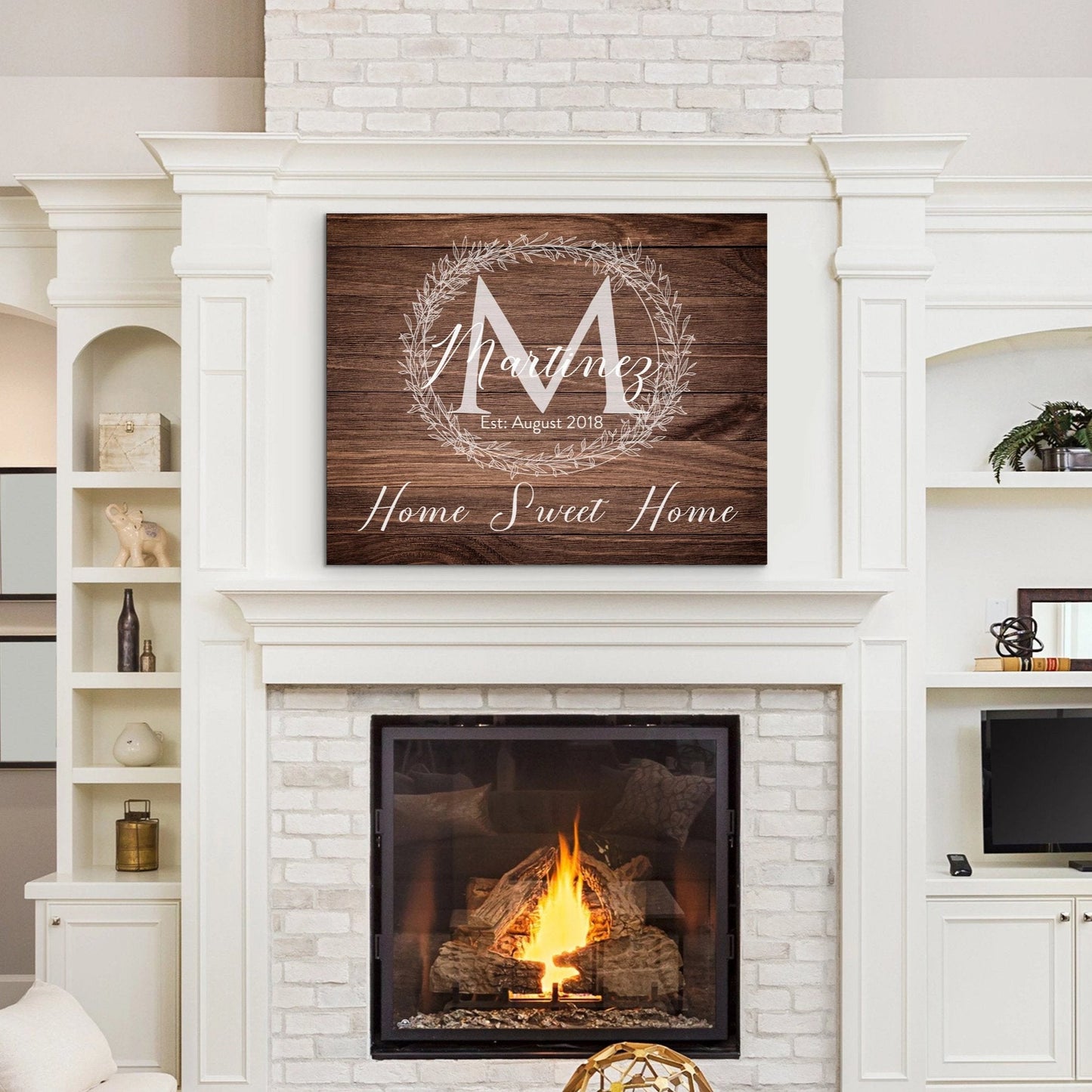 Home Sweet Home Dark Monogram Sign