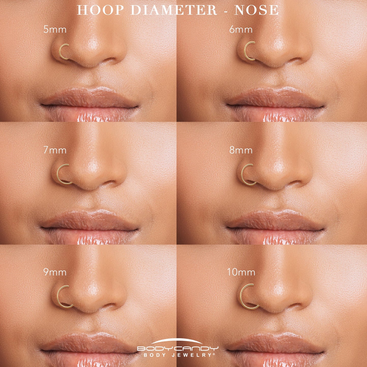 20G Rose Gold PVD Implant Grade Titanium Triple Sided Micro Gem Hinged Nose Hoop