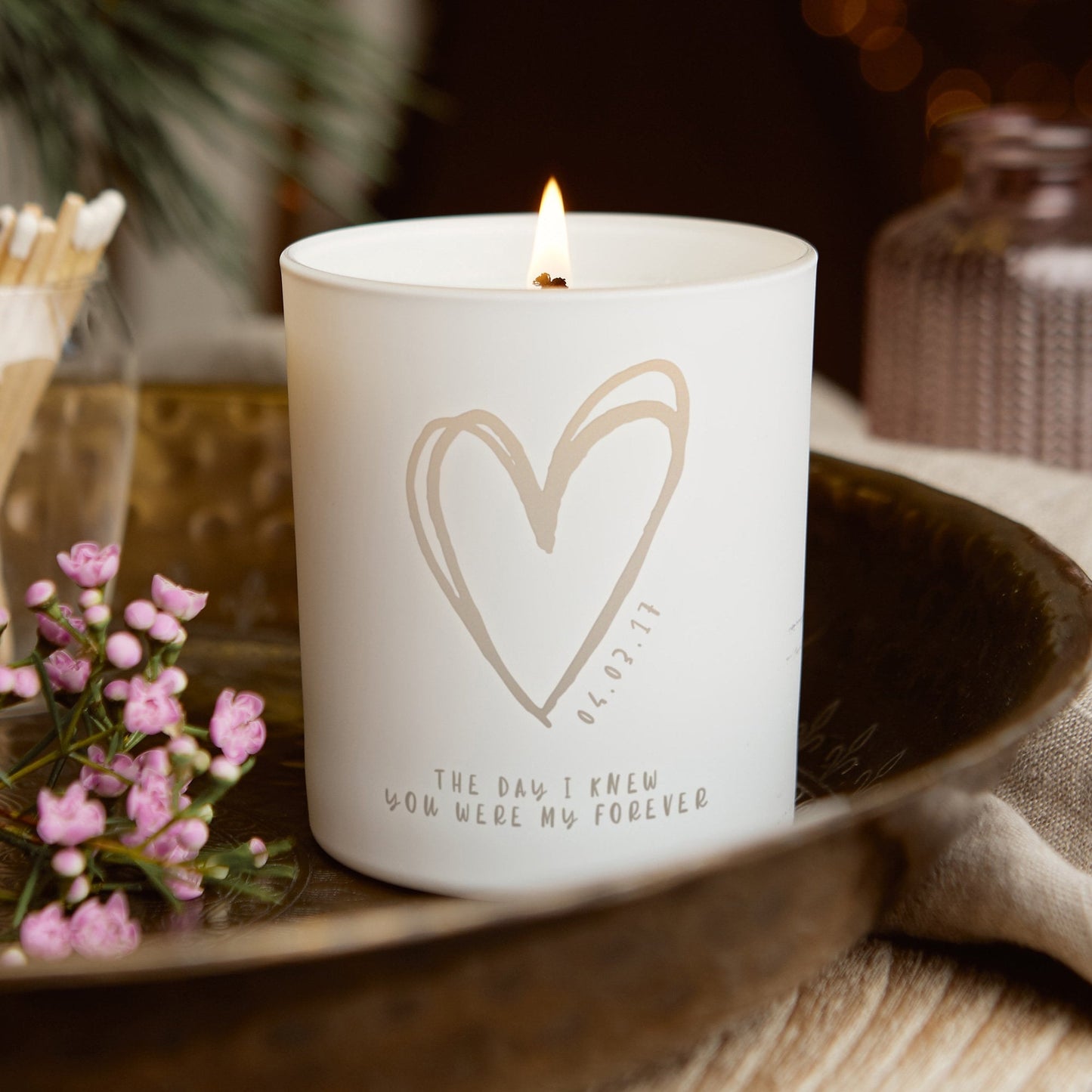 Personalized Candle: Handmade Soy Wax Candle with Wooden Lid