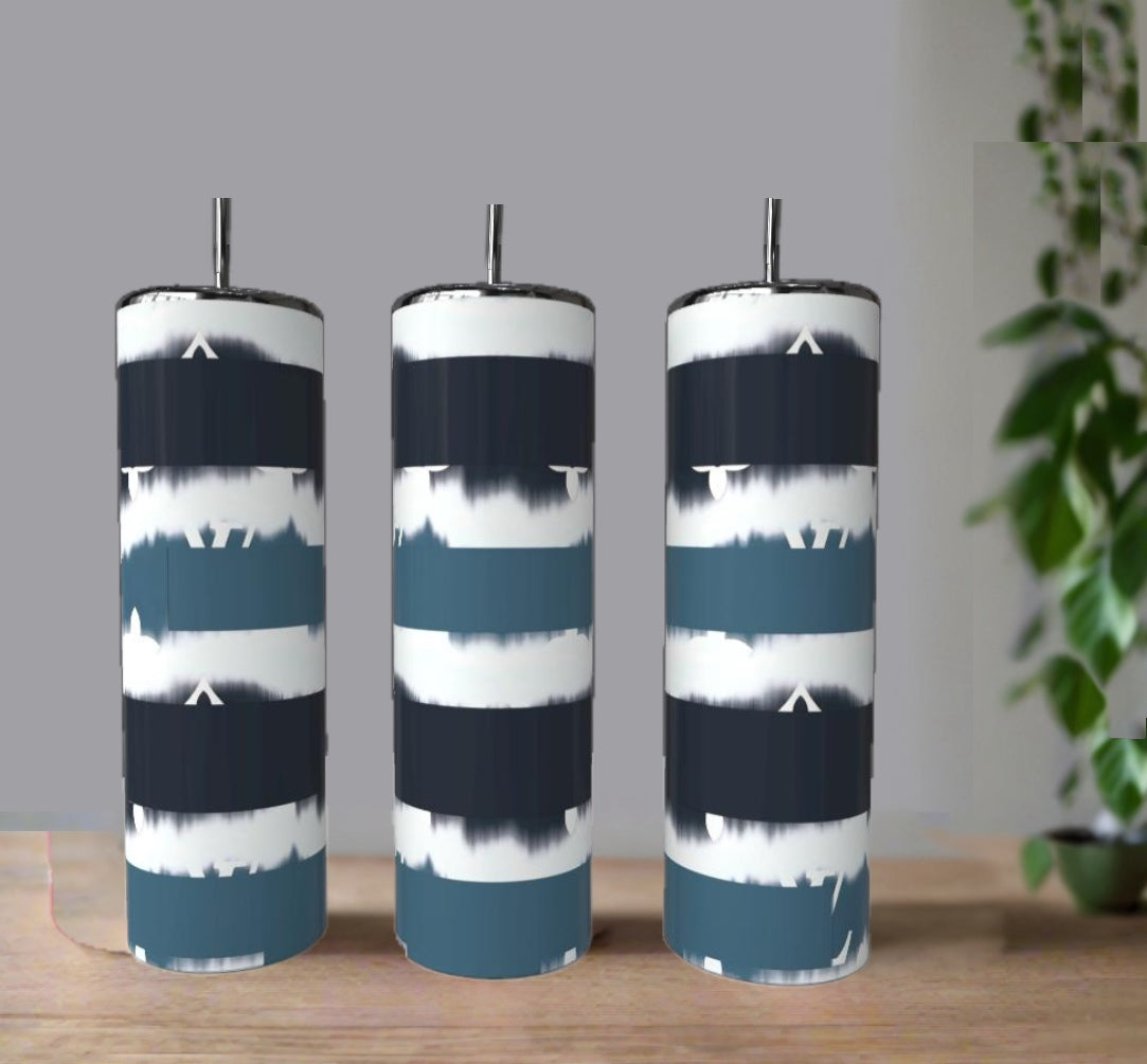 Teal Stripe 20oz Skinny Tumbler