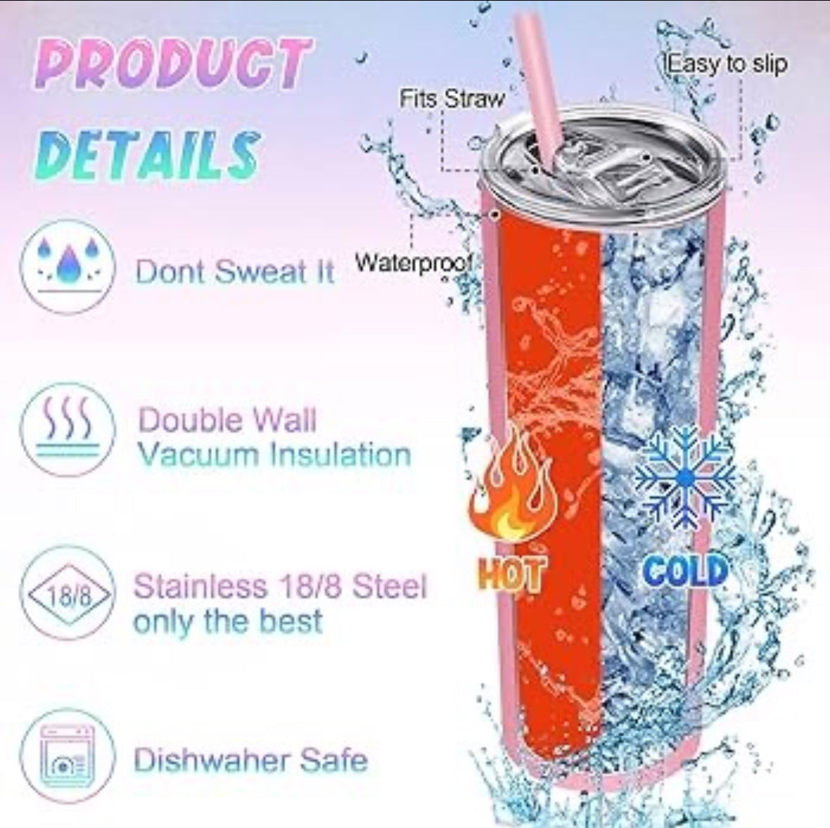Energizing Alani 20oz Silver Stainless Steel Tumbler