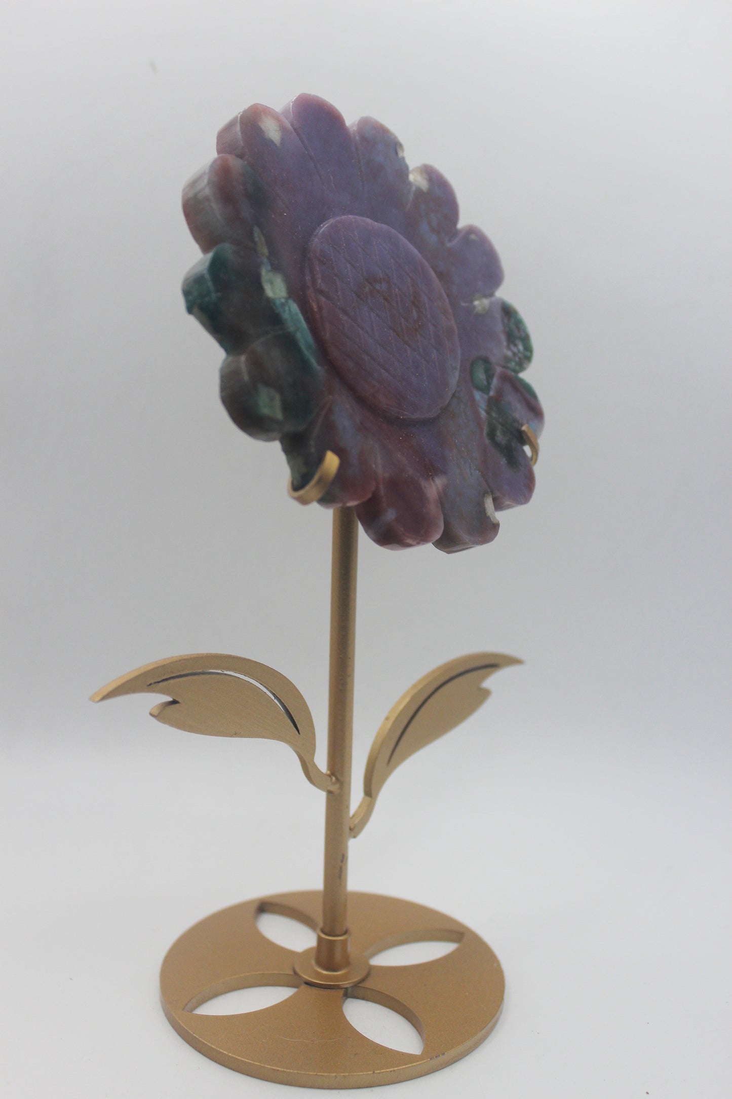Crystal Sunflower Carving with Metal Stand – Joyful Energy & Meaningful Décor