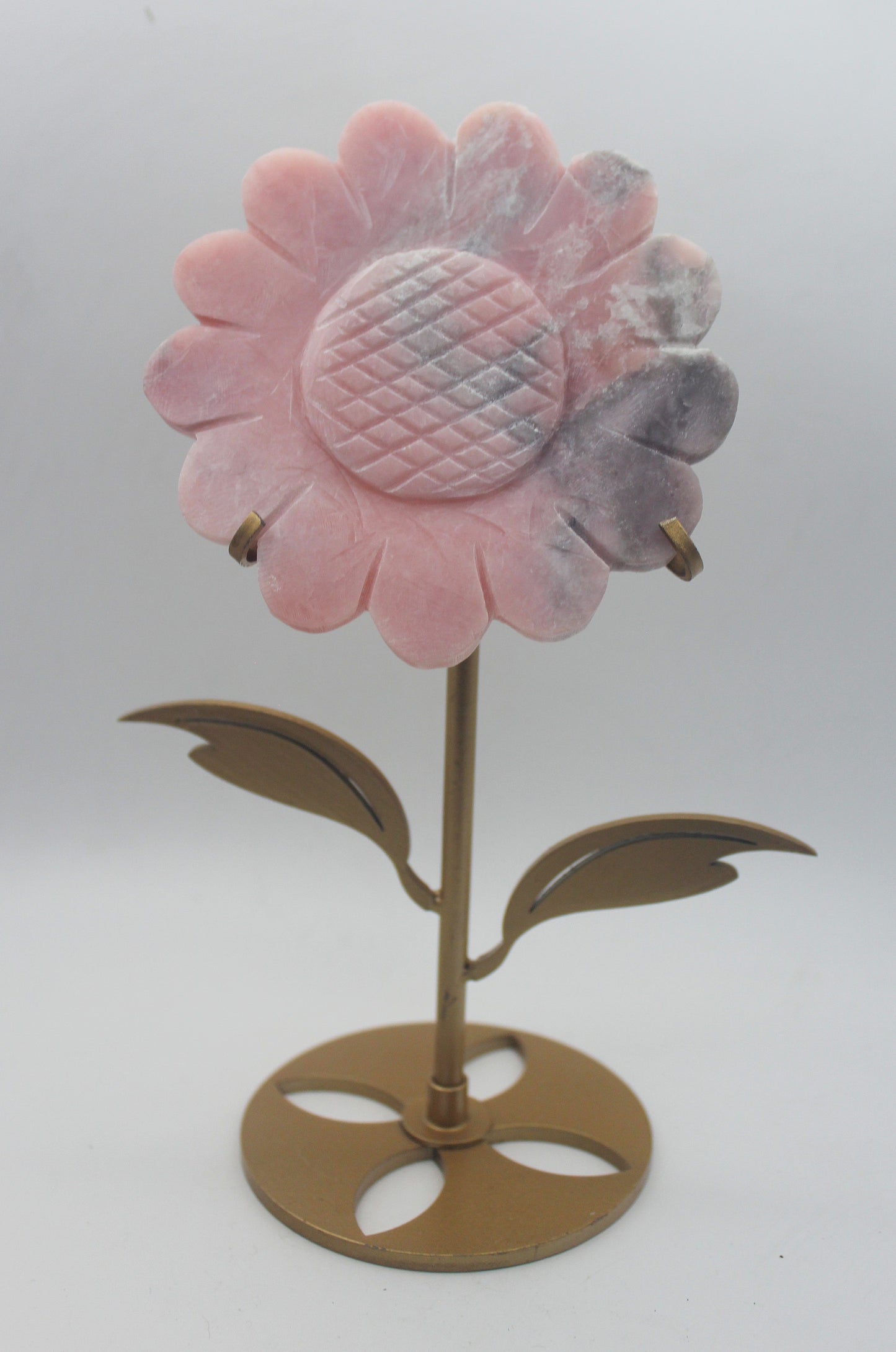 Crystal Sunflower Carving with Metal Stand – Joyful Energy & Meaningful Décor