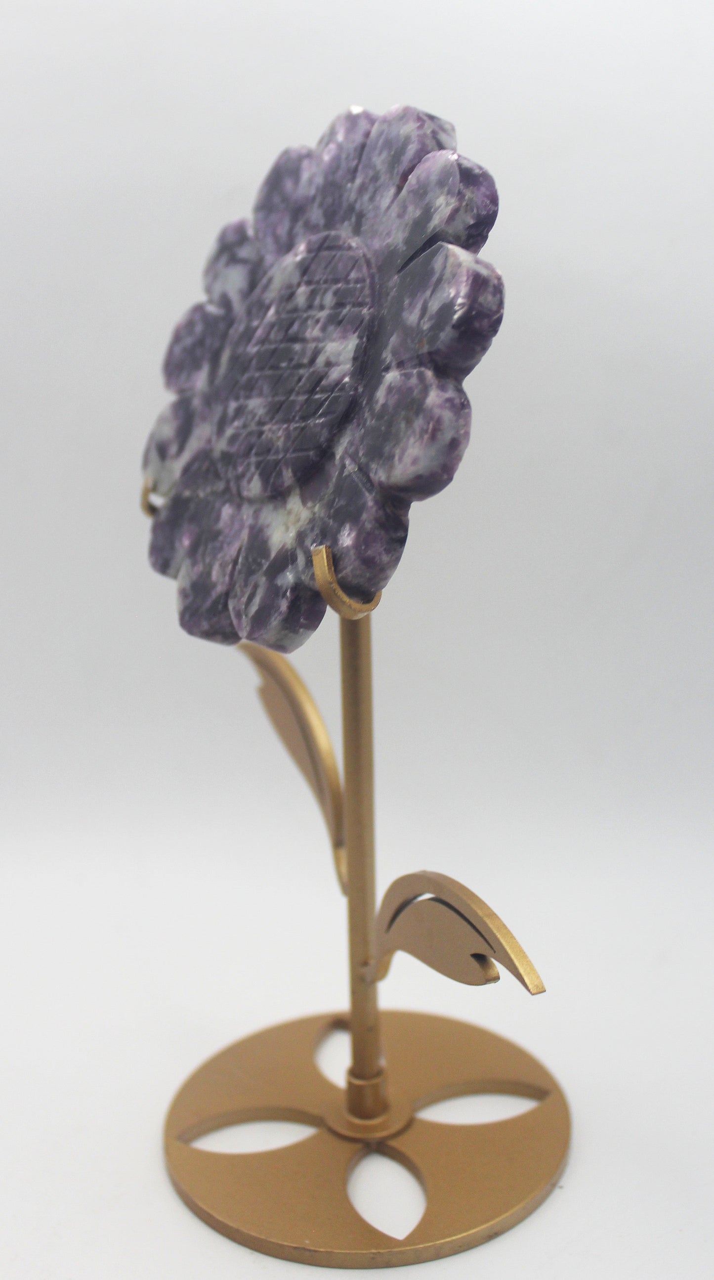 Crystal Sunflower Carving with Metal Stand – Joyful Energy & Meaningful Décor