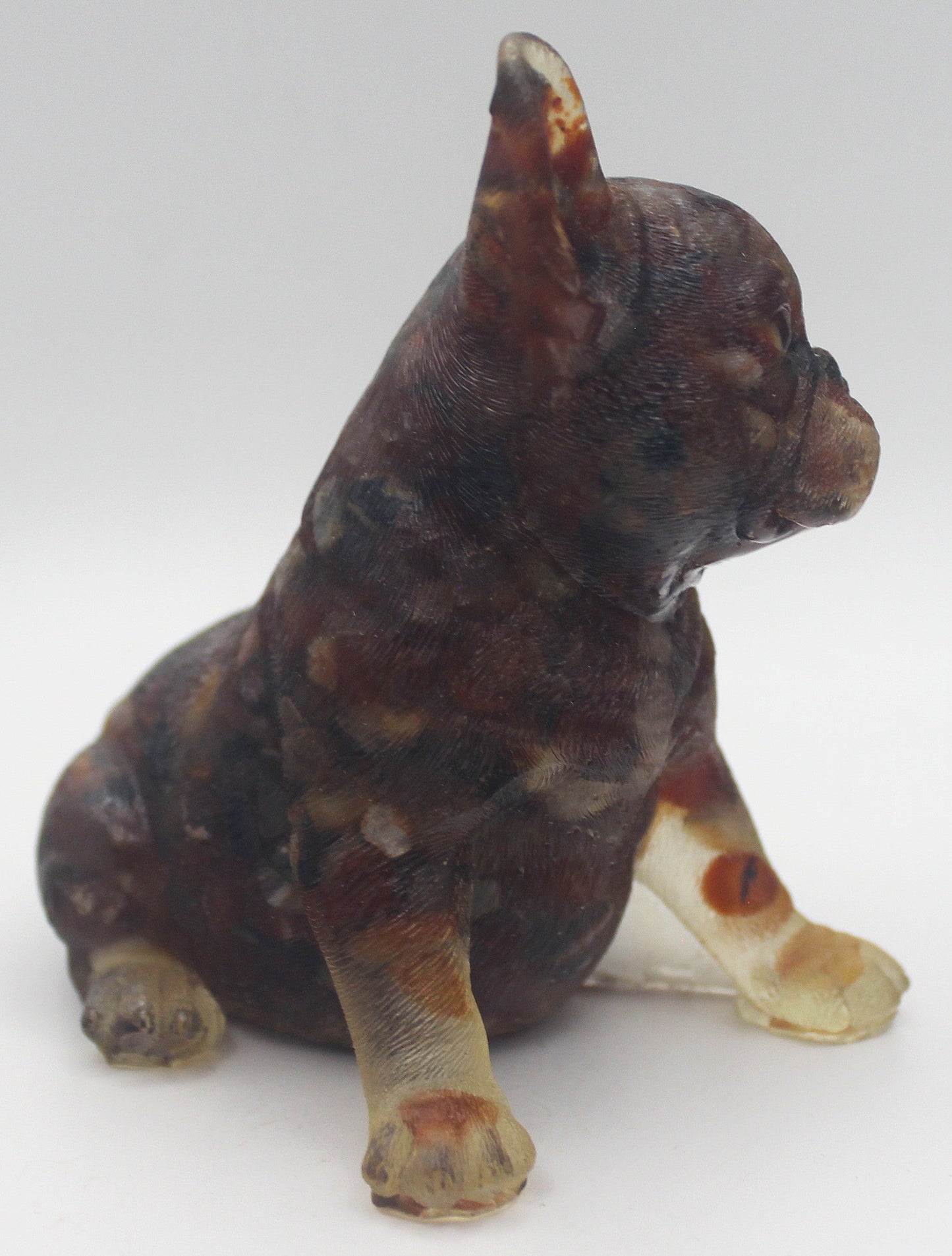 Resin Crystal Chip French Bulldog Figurine – Gemstone-Infused Décor