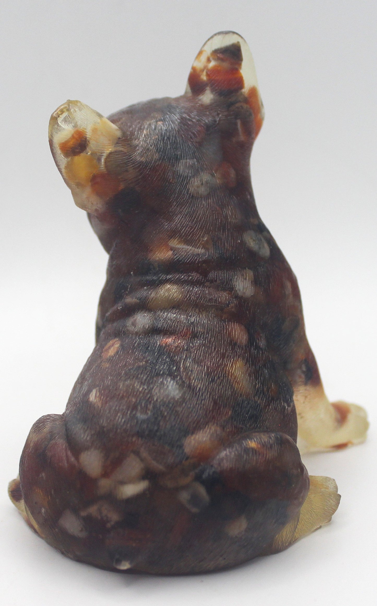 Resin Crystal Chip French Bulldog Figurine – Gemstone-Infused Décor