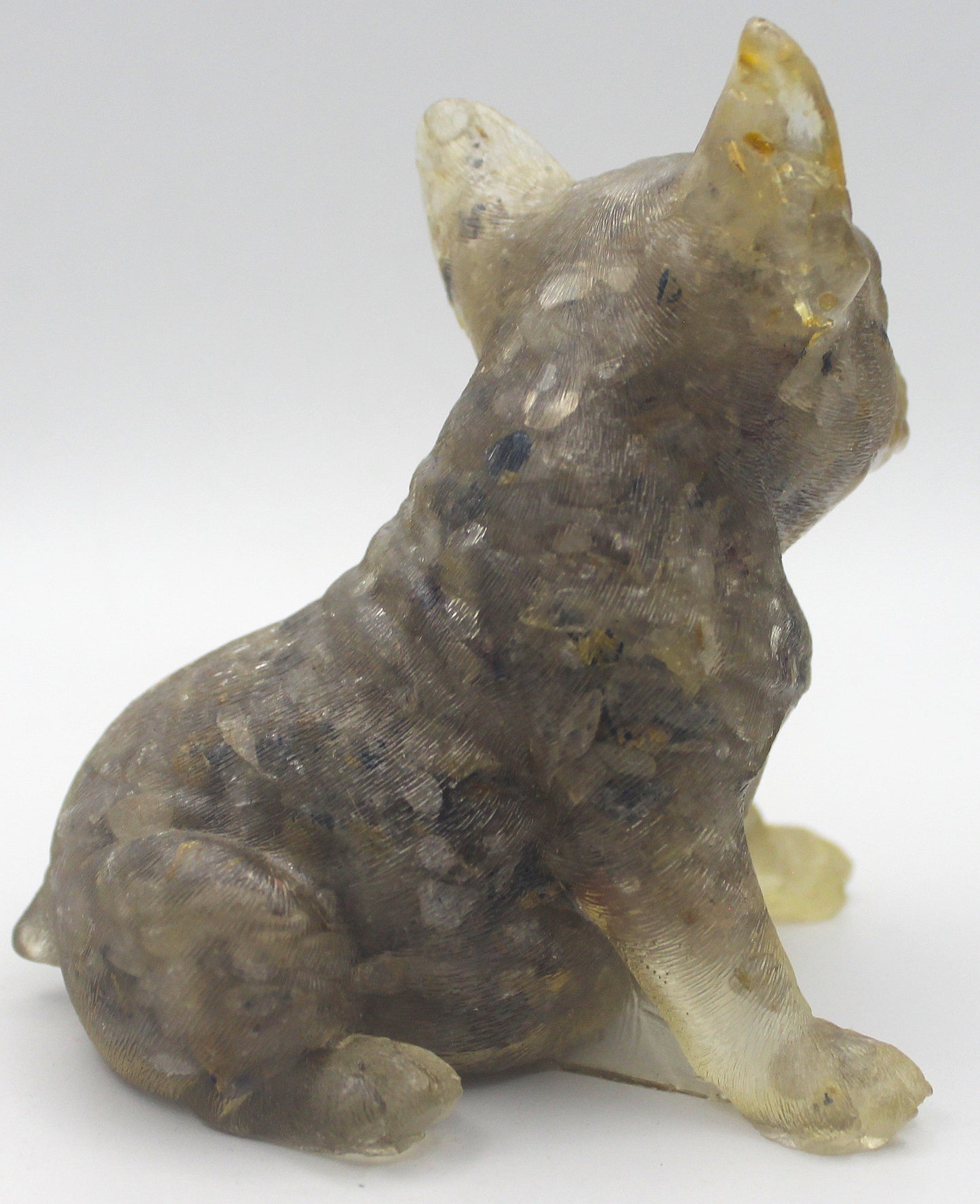 Resin Crystal Chip French Bulldog Figurine – Gemstone-Infused Décor