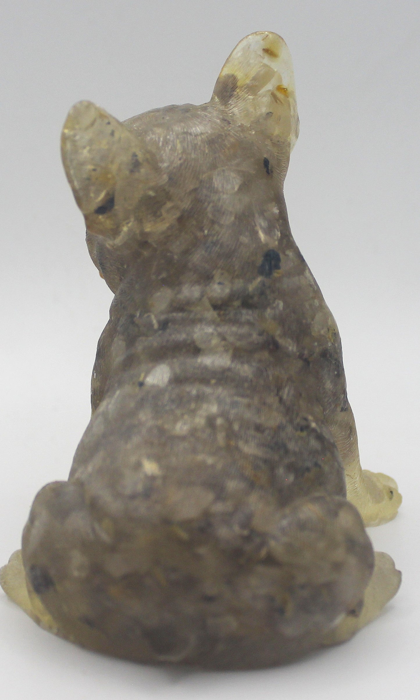Resin Crystal Chip French Bulldog Figurine – Gemstone-Infused Décor