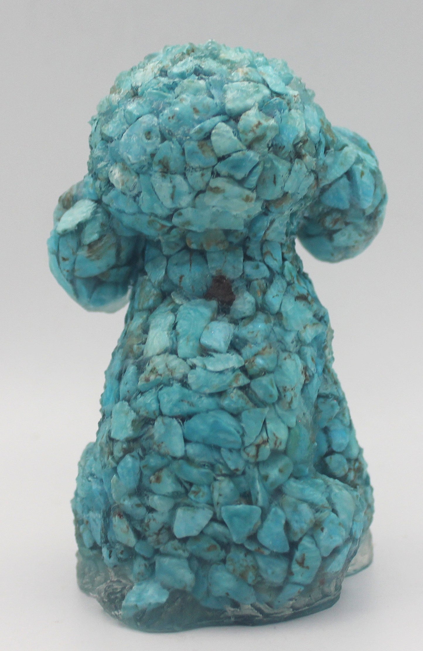 Resin Crystal Chip Poodle Figurine – Turquoise or Lapis Lazuli