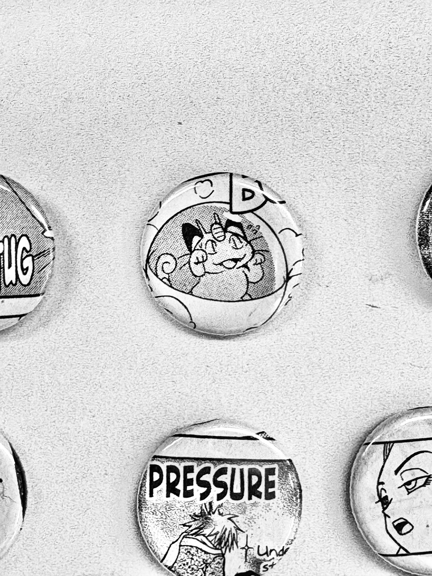 Handmade Button Badges From Recycled Manga