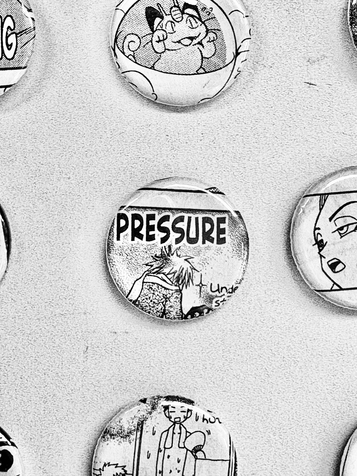 Handmade Button Badges From Recycled Manga