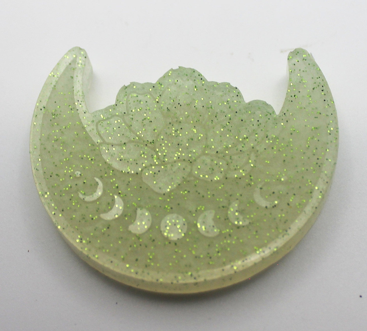 Resin Moon with Phases and Flower
