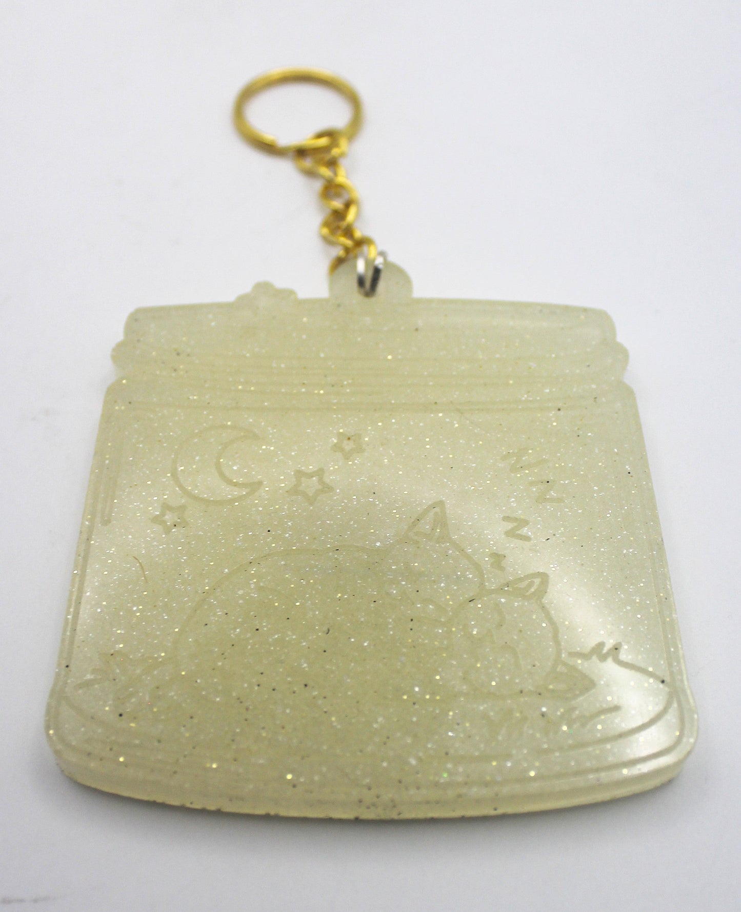 Resin Sleeping Cats Jar Keychain