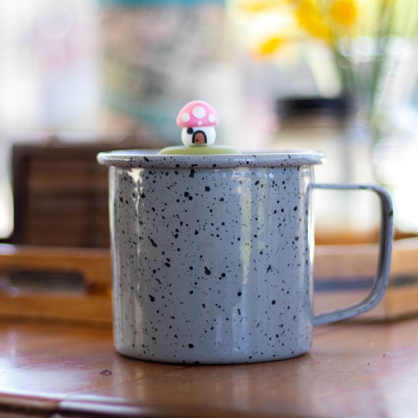 Floating Pink Mushroom Cottage Tea Infuser - Cute Tea Infuser for Loose Leaf Tea