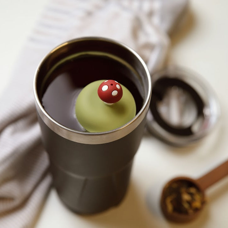 Floating Chestnut Brown Mushroom Tea Infuser - Cute Tea Infuser for Loose Leaf Tea