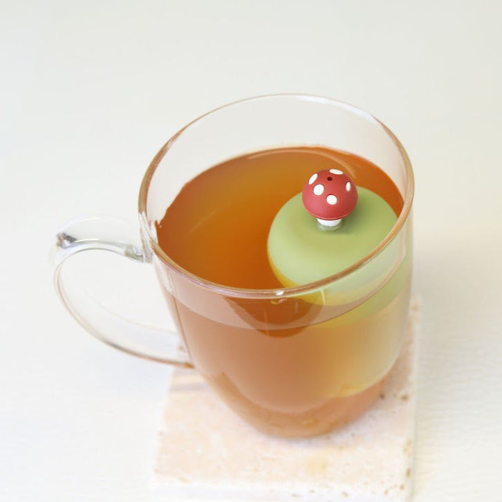 Floating Chestnut Brown Mushroom Tea Infuser - Cute Tea Infuser for Loose Leaf Tea