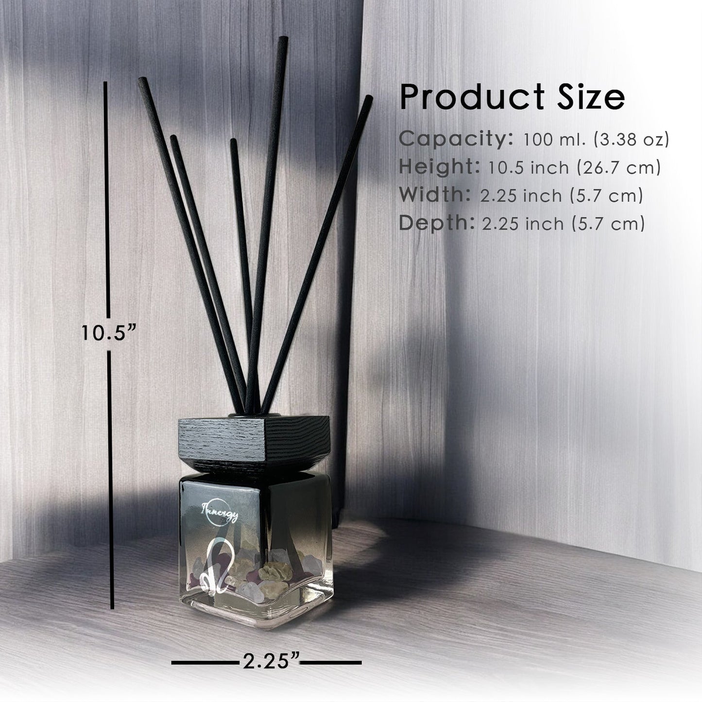Leo Zodiac Crystal-Enhanced Reed Oil Diffuser, Sunshower Mist Scent, 100ml