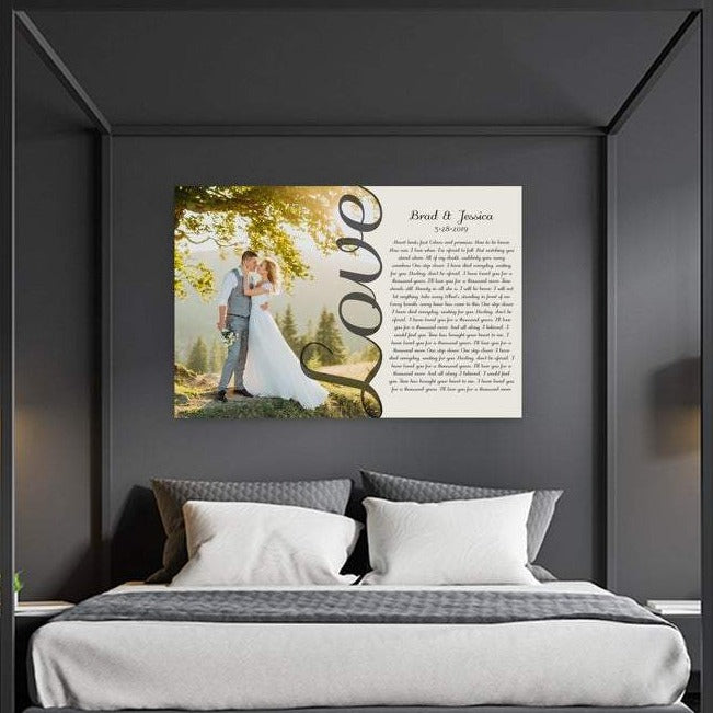 Love Photo with Vows Or Song lyrics Second Anniversary Gift