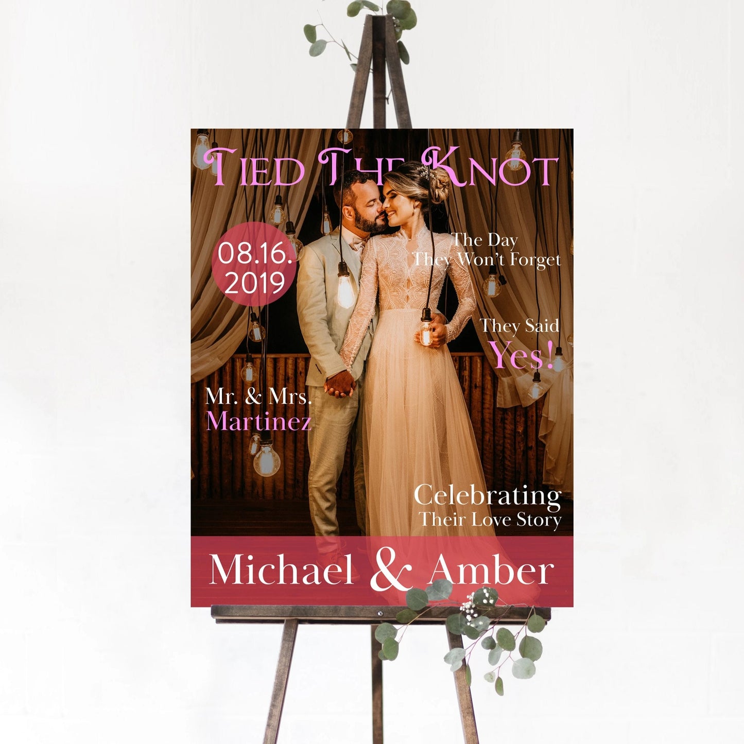 Magazine Cover Wedding Welcome Sign
