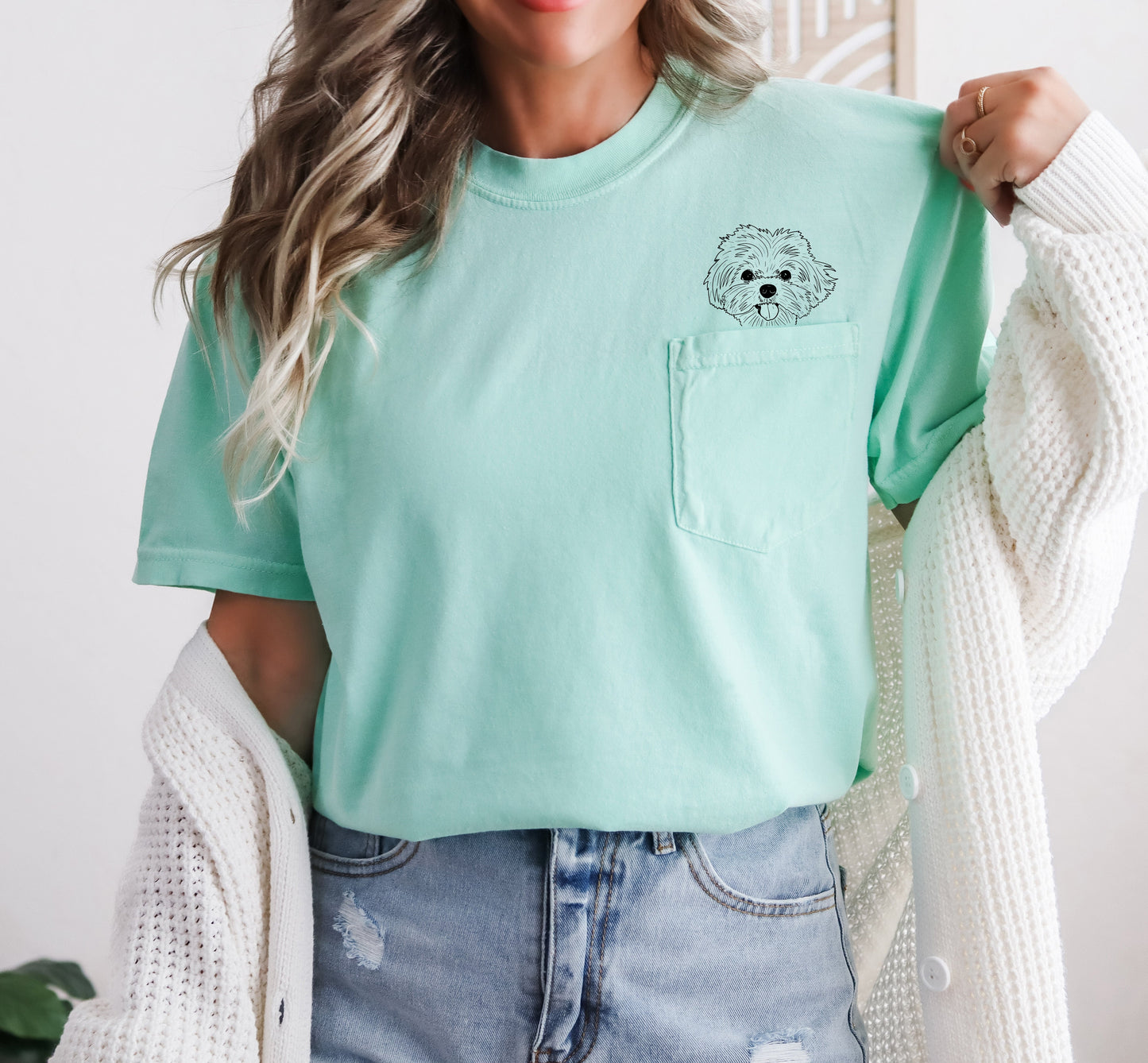 Maltese Dog mom Comfort Colors Pocket T Shirt